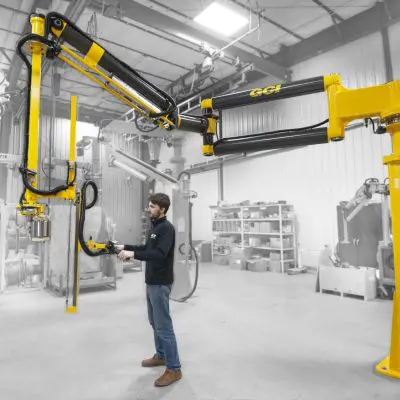Custom engineered torque reaction arm for improved operator safety and ergonomics