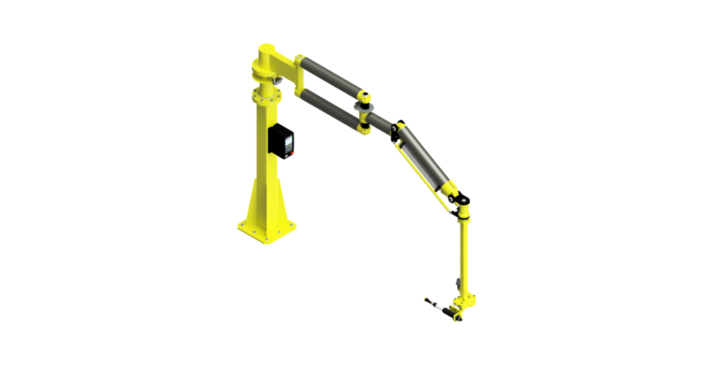 CAD graphic of a carbon fiber 1500 Nm GCI torque reaction arm