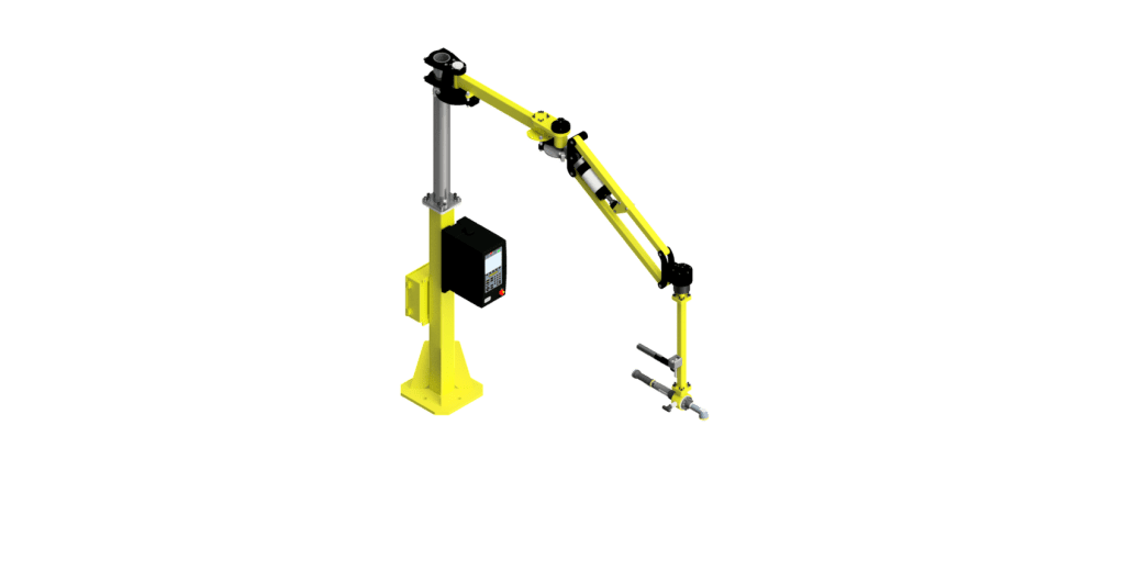 CAD rendering of a 150 Nm GCI torque reaction arm