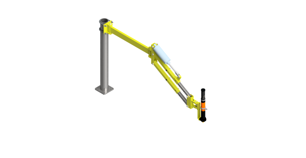 CAD rendering of a steel, 40 Nm GCI torque arm