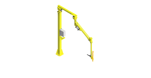 CAD model of a GCI torque reaction arm with a 550 Nm capacity