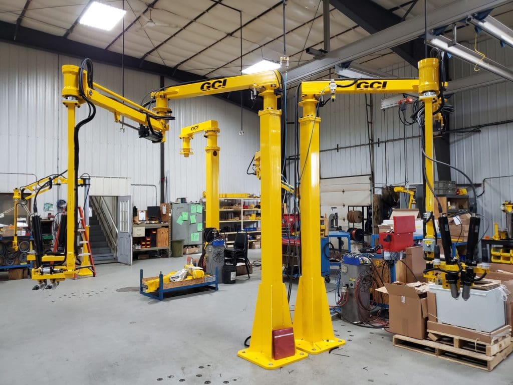Two T1000SLt dual spindle torque reaction arms