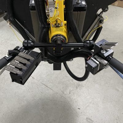 Load balancer handles with 2-handed safety button