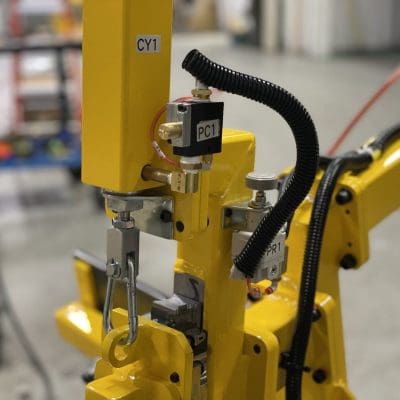 View of the linear balance handle from the top
