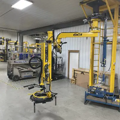 Industrial tire manipulator arm