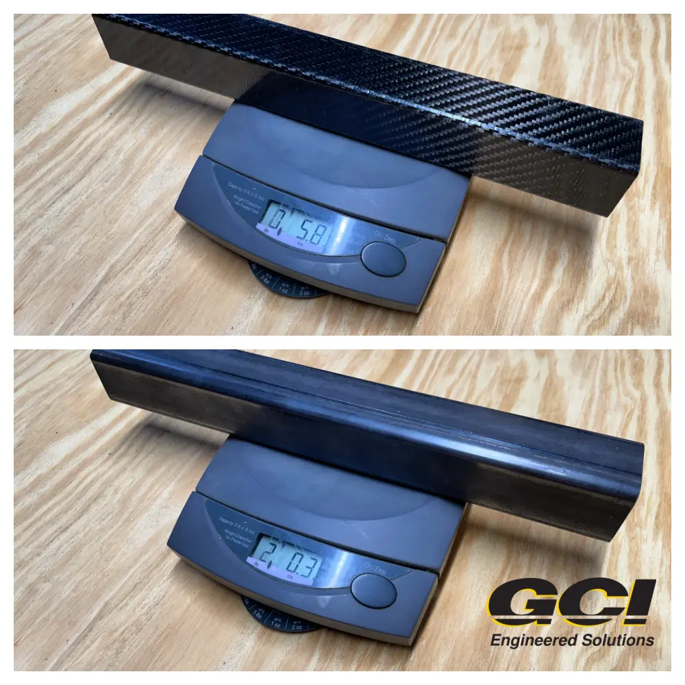 How much lighter is carbon fiber than steel? GCI