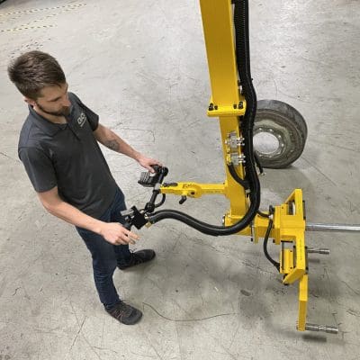 Operator at the controls