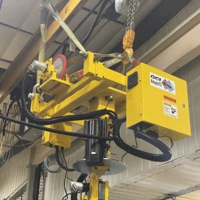 Encoded wheel to track position on the overhead bridge