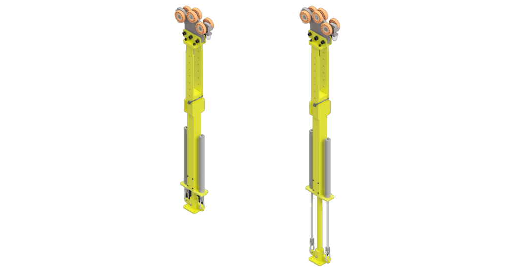 T400ST - Steel industrial torque tube retracted and expanded