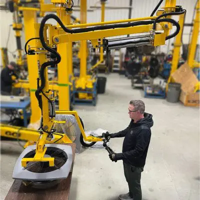 Manipulator Arm with Custom Gripper for air conditioner subassembly