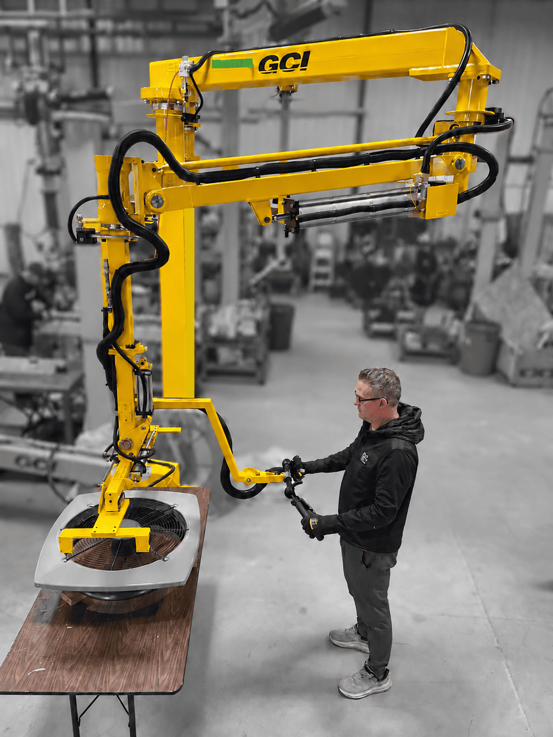 Manipulator Arm with Custom Gripper for AC Assembly